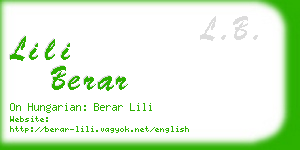 lili berar business card